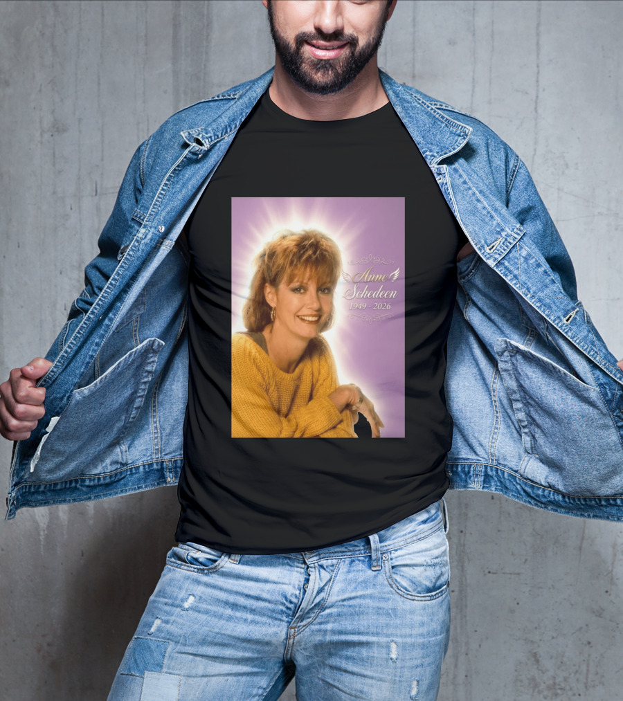 Anne Schedeen 1949 2026 Memorial Image With Angel Wings T-Shirt
