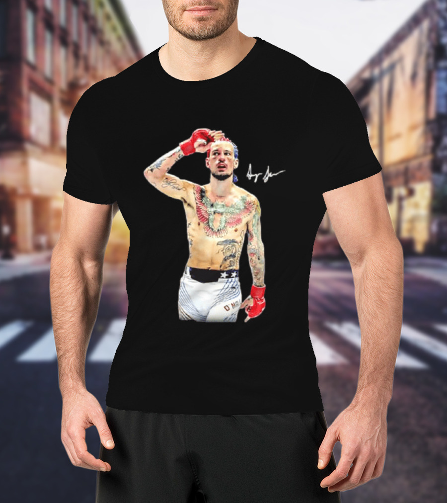 Sean O'Malley UFC MMA Fighter Autographed Pose T-Shirt