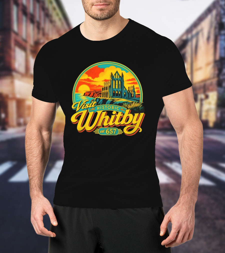 Visit Historic Whitby Abbey North Yorkshire England Est 657 T-Shirt
