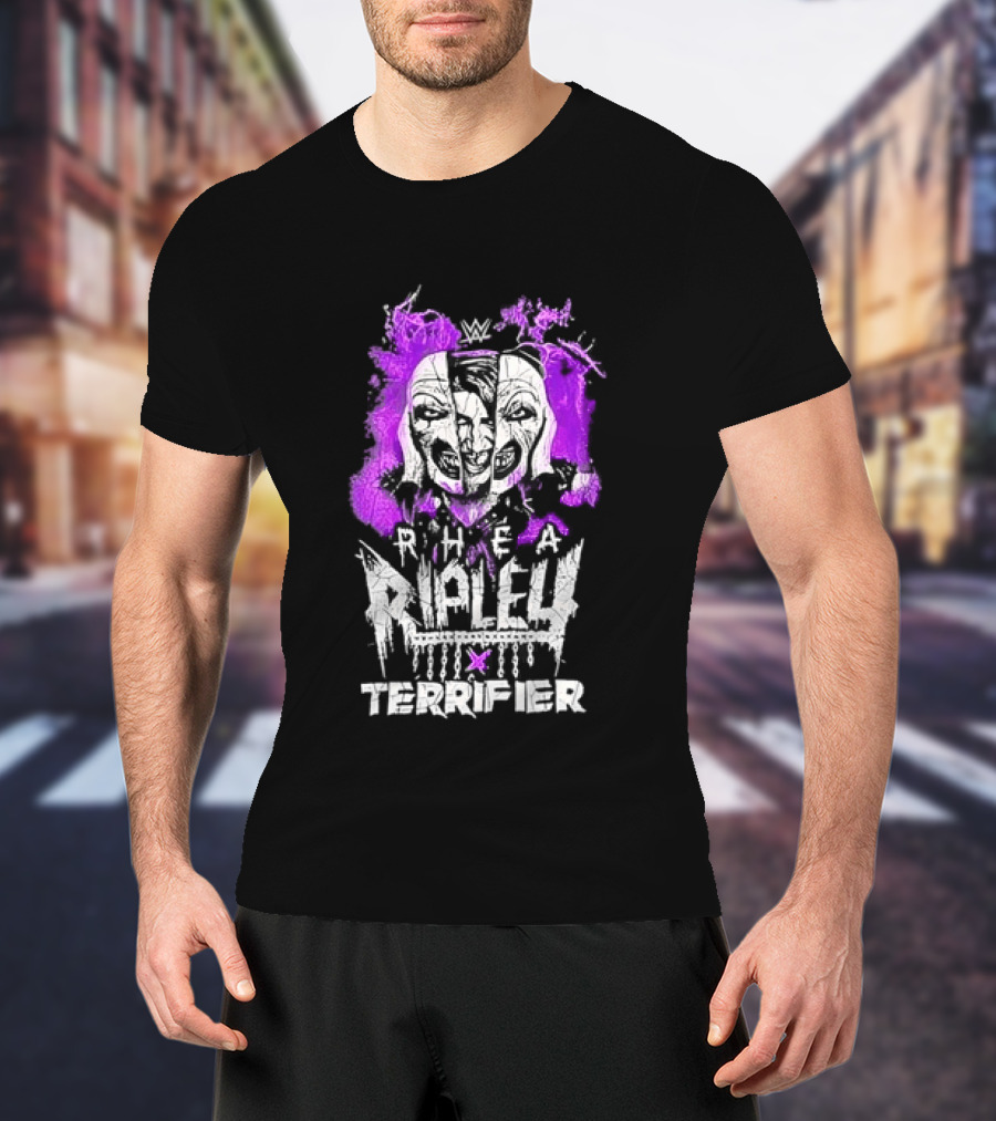 Rhea Ripley Terrifier Split Mask Purple WWE T-Shirt