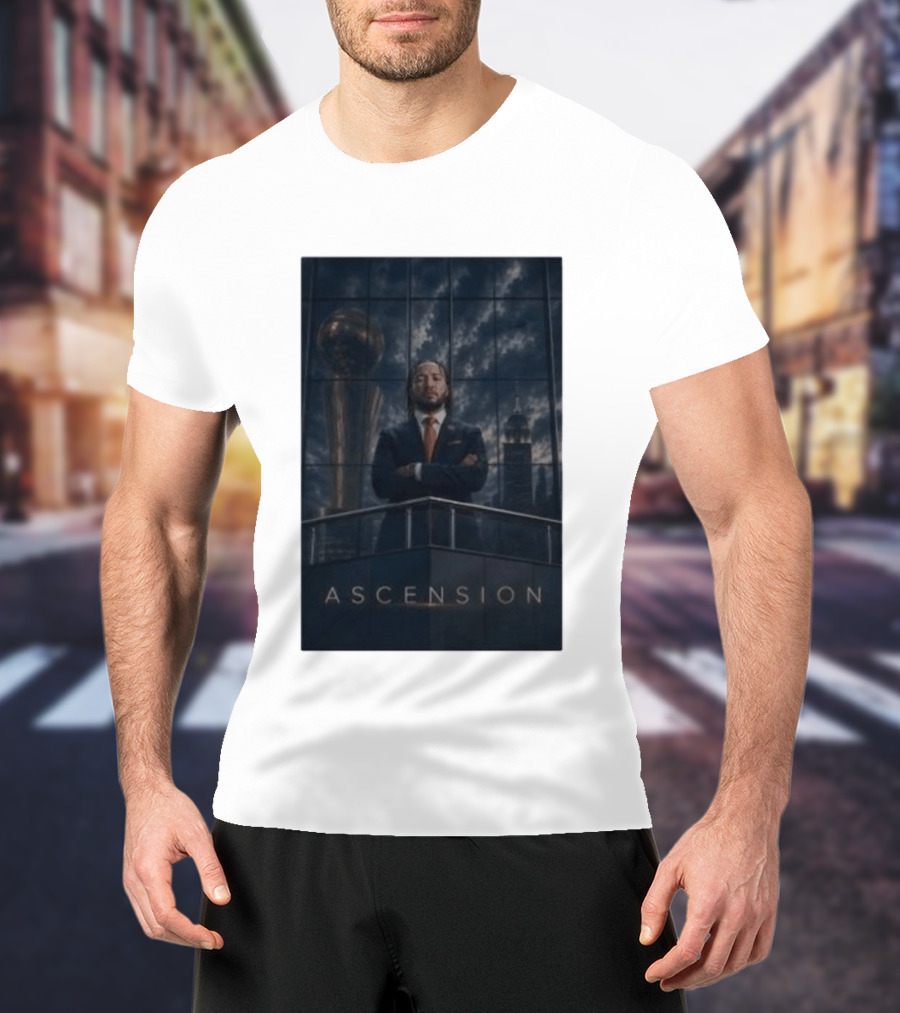 Ascension Jalen Brunson 2026 NBA Champs Trophy Victory Skyline T-Shirt