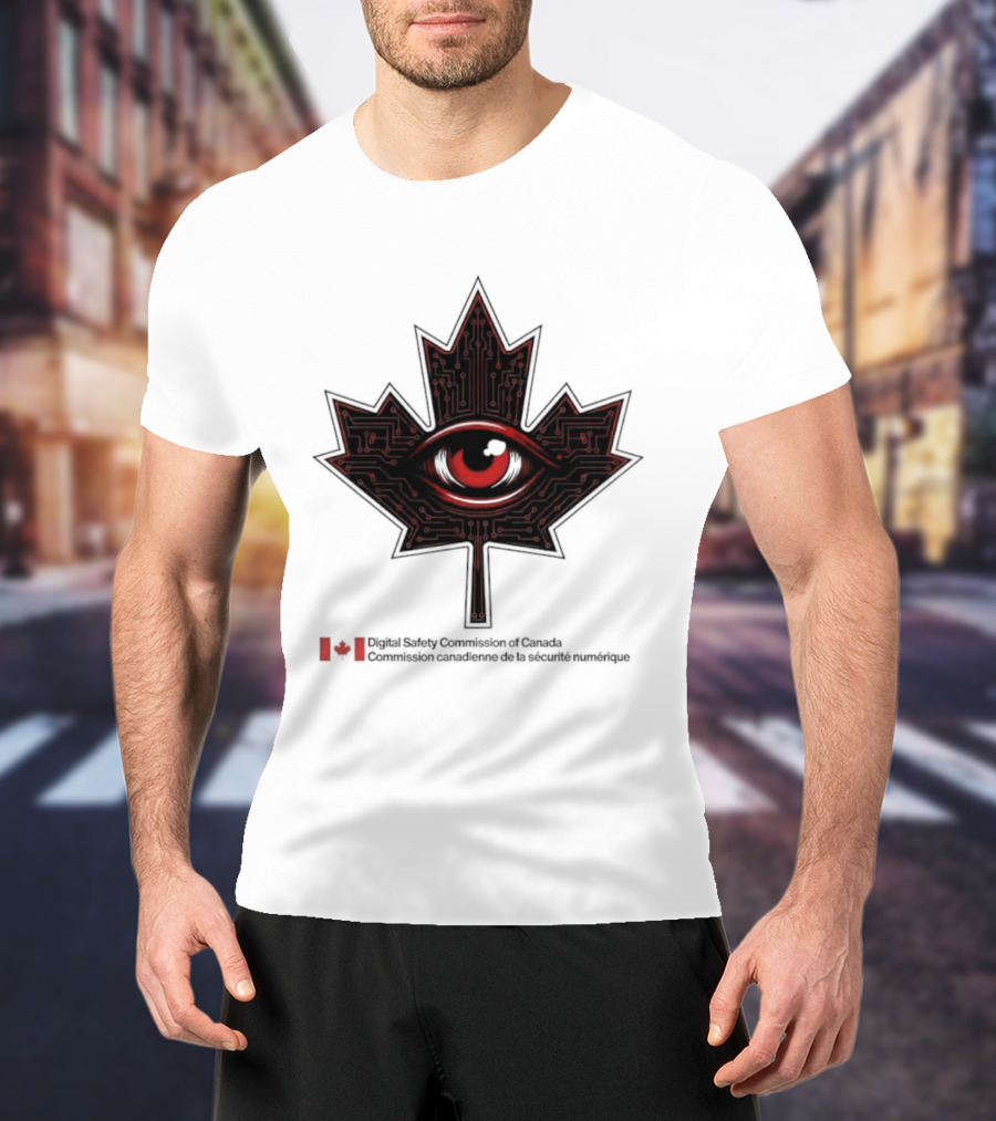 Digital Safety Commission Of Canada Maple Leaf Eye Circuitry T-Shirt
