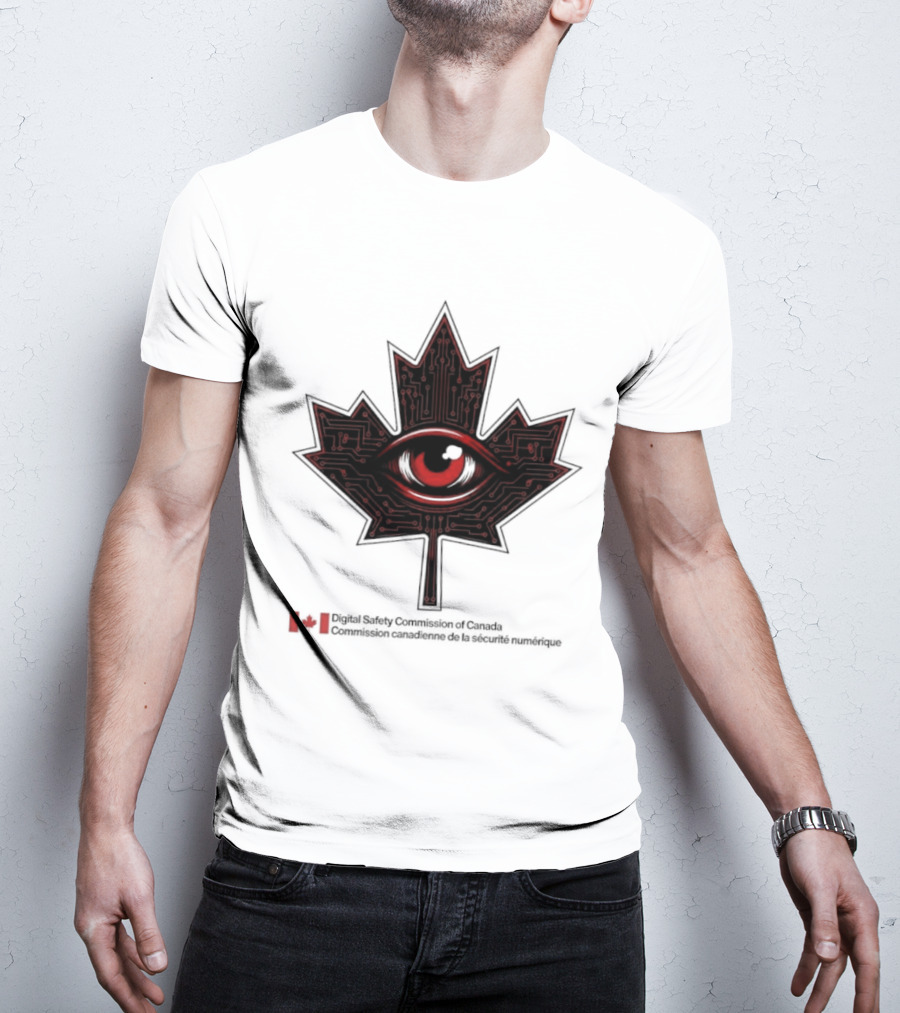 Digital Safety Commission Of Canada Maple Leaf Eye Circuitry T-Shirt
