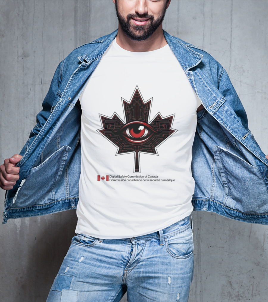 Digital Safety Commission Of Canada Maple Leaf Eye Circuitry T-Shirt