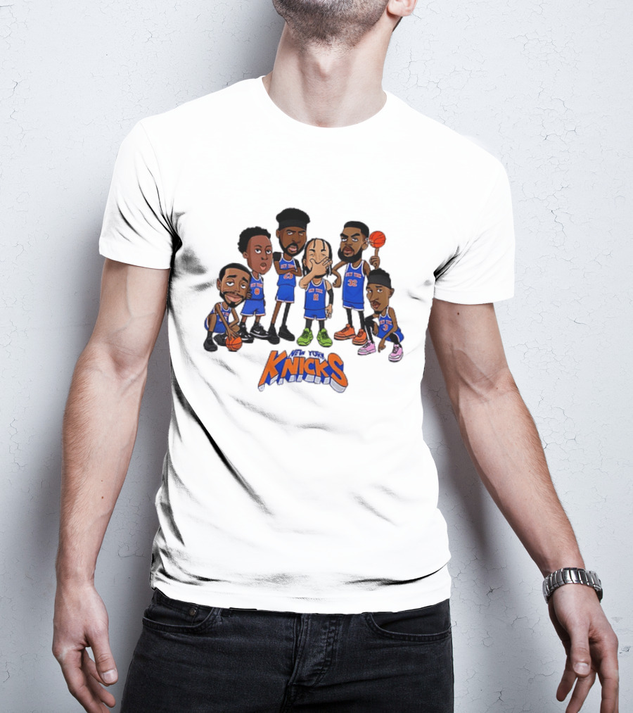 Jalen Brunson Mitchell Robinson RJ Barrett Julius Randle New York Knicks Legends NBA 2026 Caricature T-Shirt