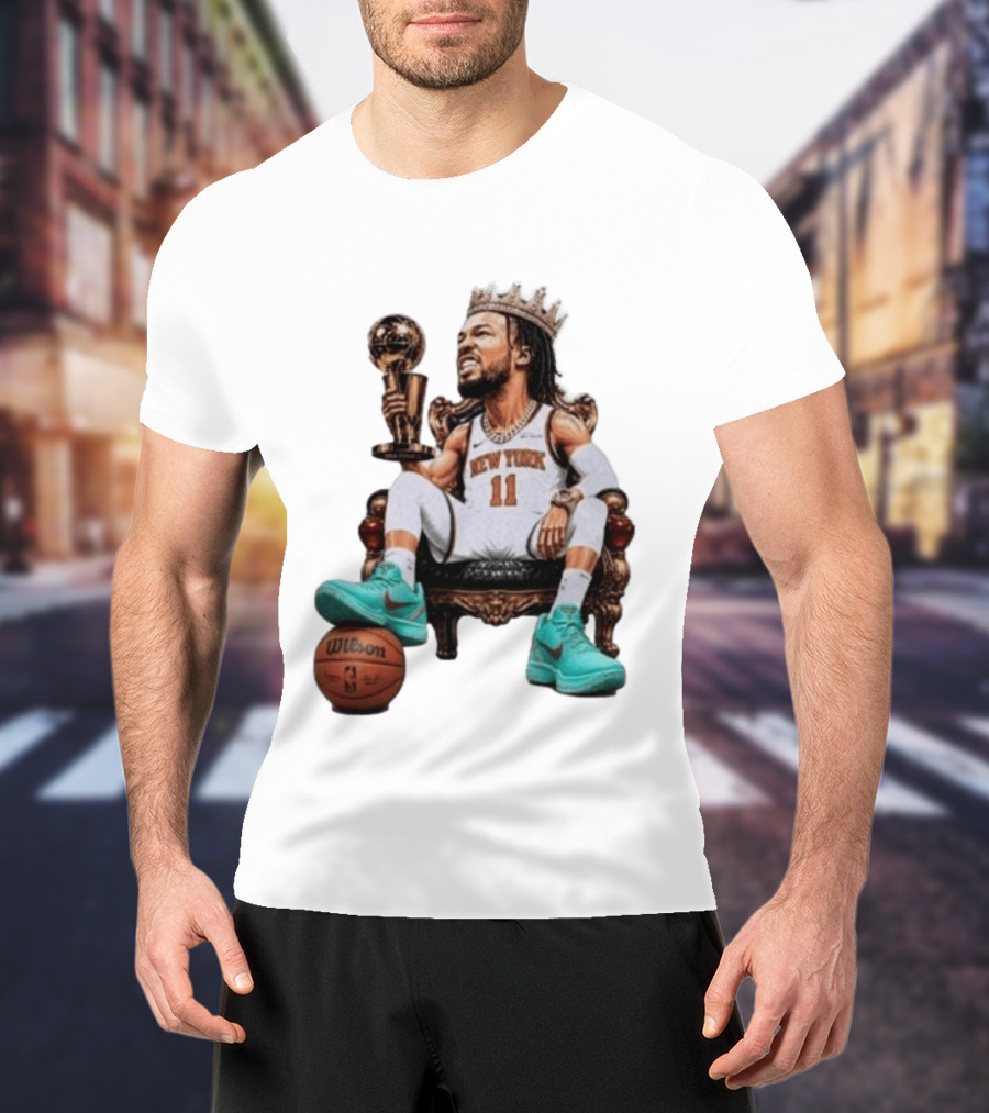 Jalen Brunson New York Crown Trophy Basketball Wilson T-Shirt