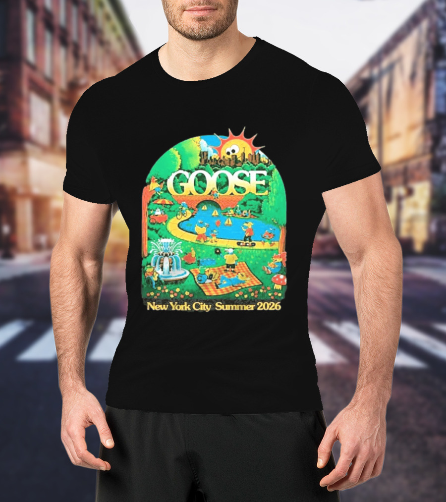 Goose New York City Central Park Summer 2026 Fun Scene T-Shirt