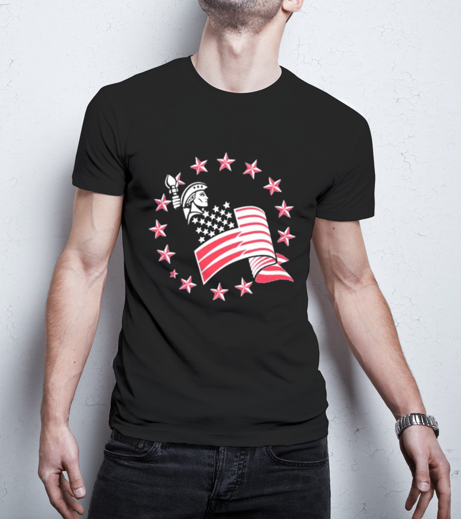 Patriotic Lady Liberty American Flag Stars USA Pride T-Shirt
