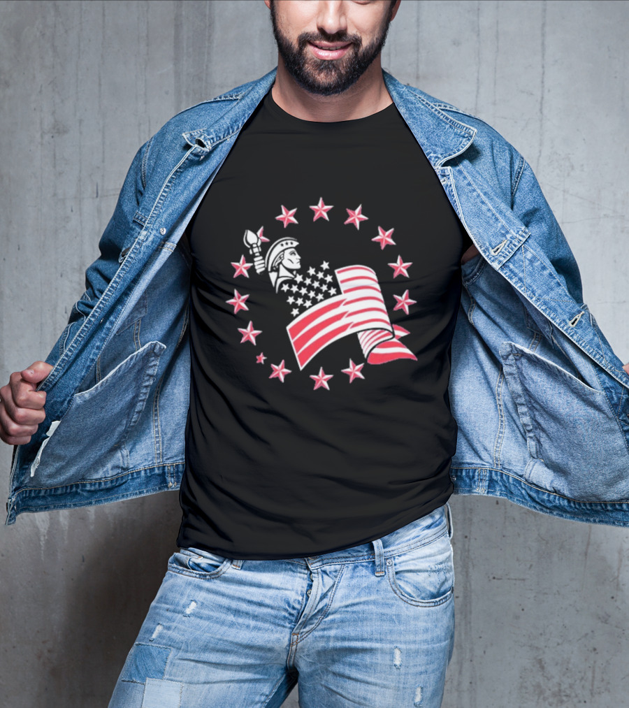 Patriotic Lady Liberty American Flag Stars USA Pride T-Shirt