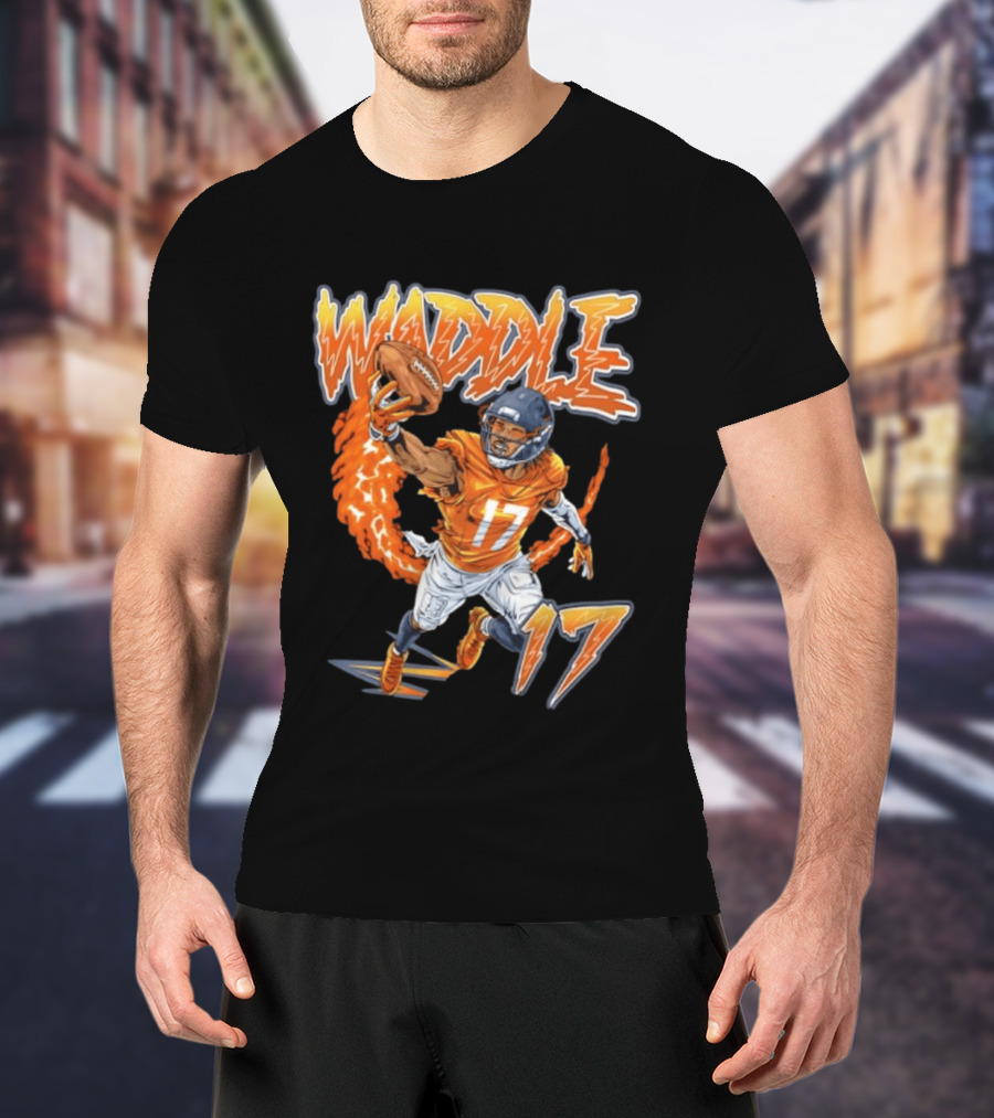Waddle Number 17 Miami Football Player T-Shirt