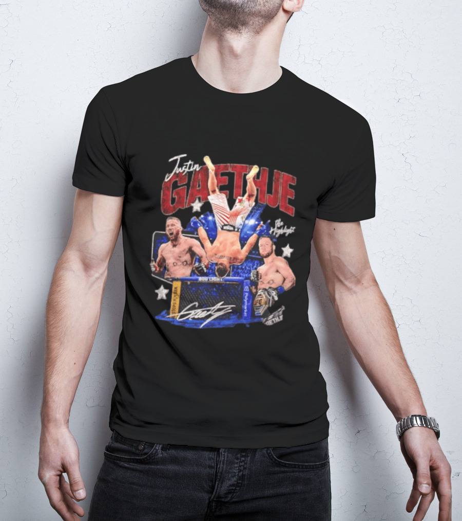 Justin Gaethje The Highlight UFC Mixed Martial Arts Fighter Athlete Action Inside Octagon T-Shirt