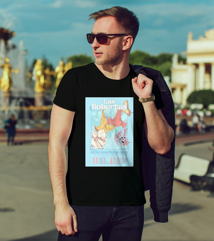 Las Robertas All We Need Is Summer European Tour 2026 Butterfly Floral T-Shirt