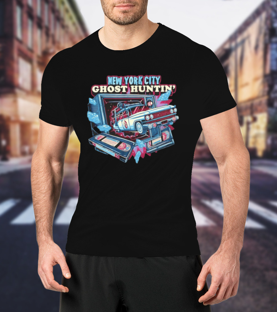 New York City Ghost Huntin' Ecto 1 VHS Tapes T-Shirt