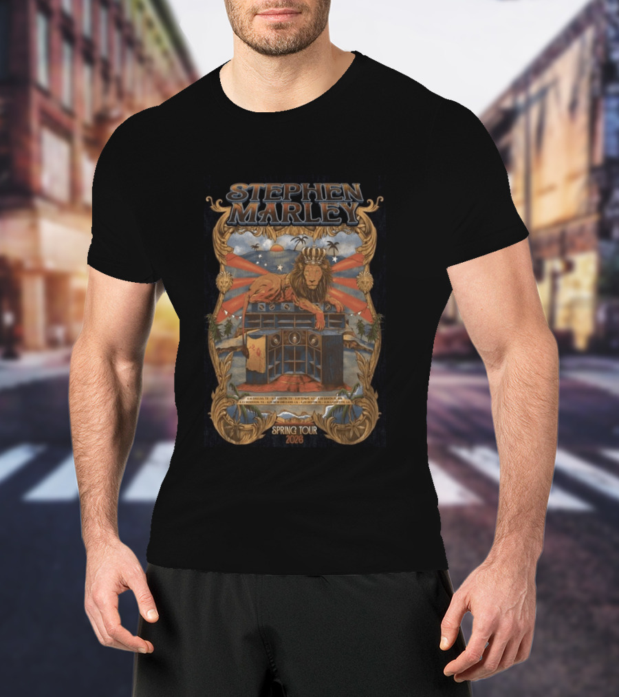 Stephen Marley Spring Tour 2026 With Lion And Speakers T-Shirt