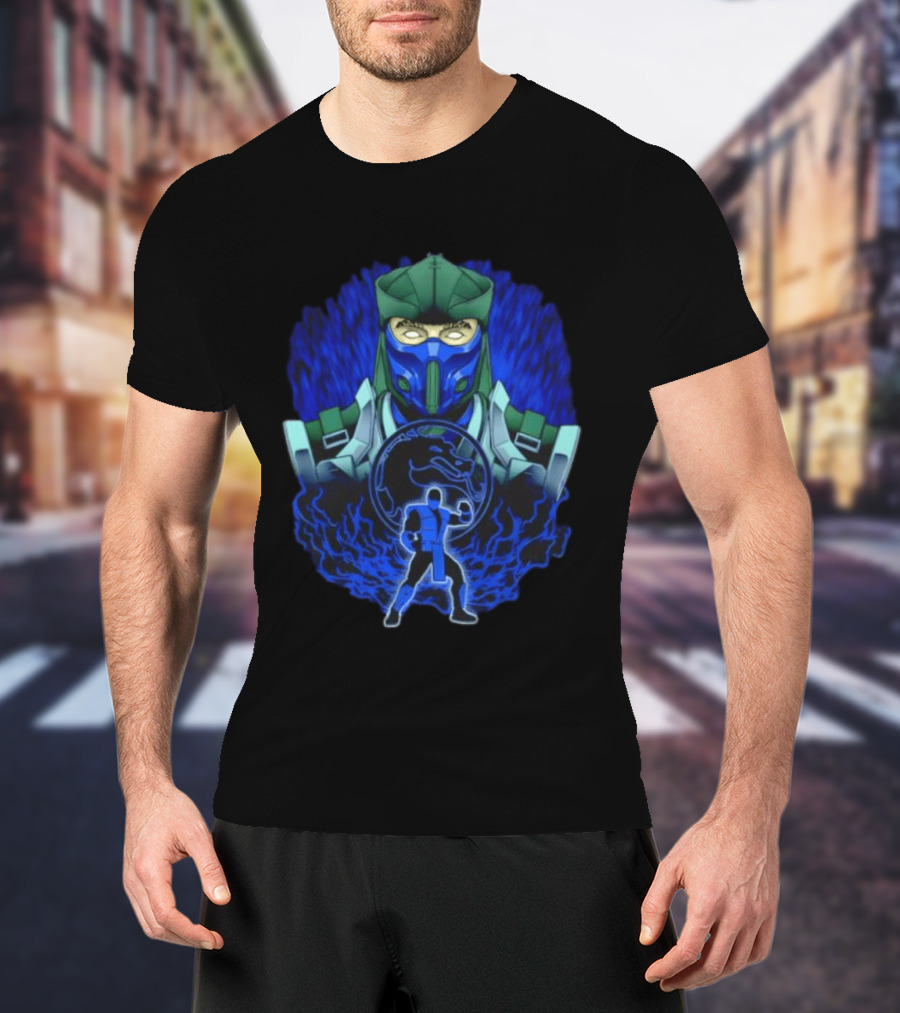 Sub Zero Mortal Kombat Dragon Icy Blue Energy Battle Action Game Iconic Arcade Fighter T-Shirt