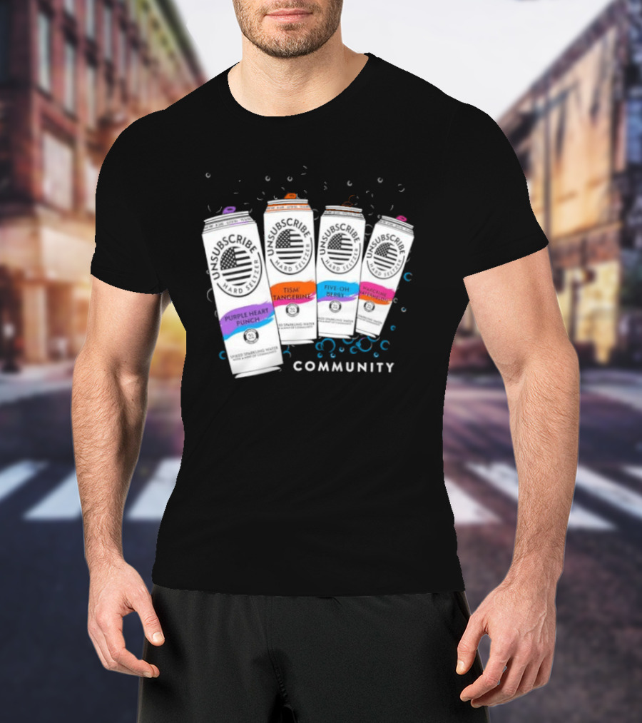 Unsubscribe Hard Seltzer Community Purple Heart Punch Tism Tangerine Five Oh Berry T-Shirt