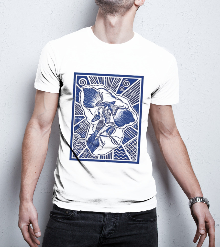 Archaeopteryx Fossil Linocut Prehistoric Bird Paleontology Biology T-Shirt