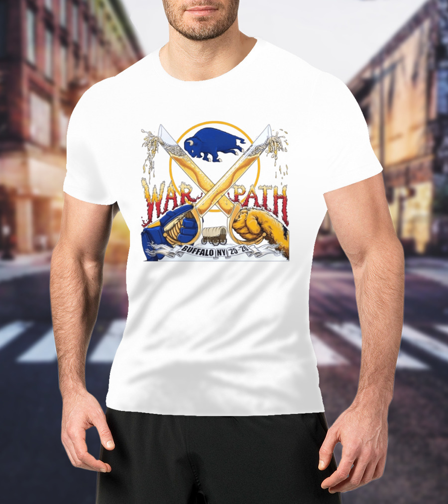 Buffalo NY War Path 25 26 Crossed Beer Sabers Sabres T-Shirt