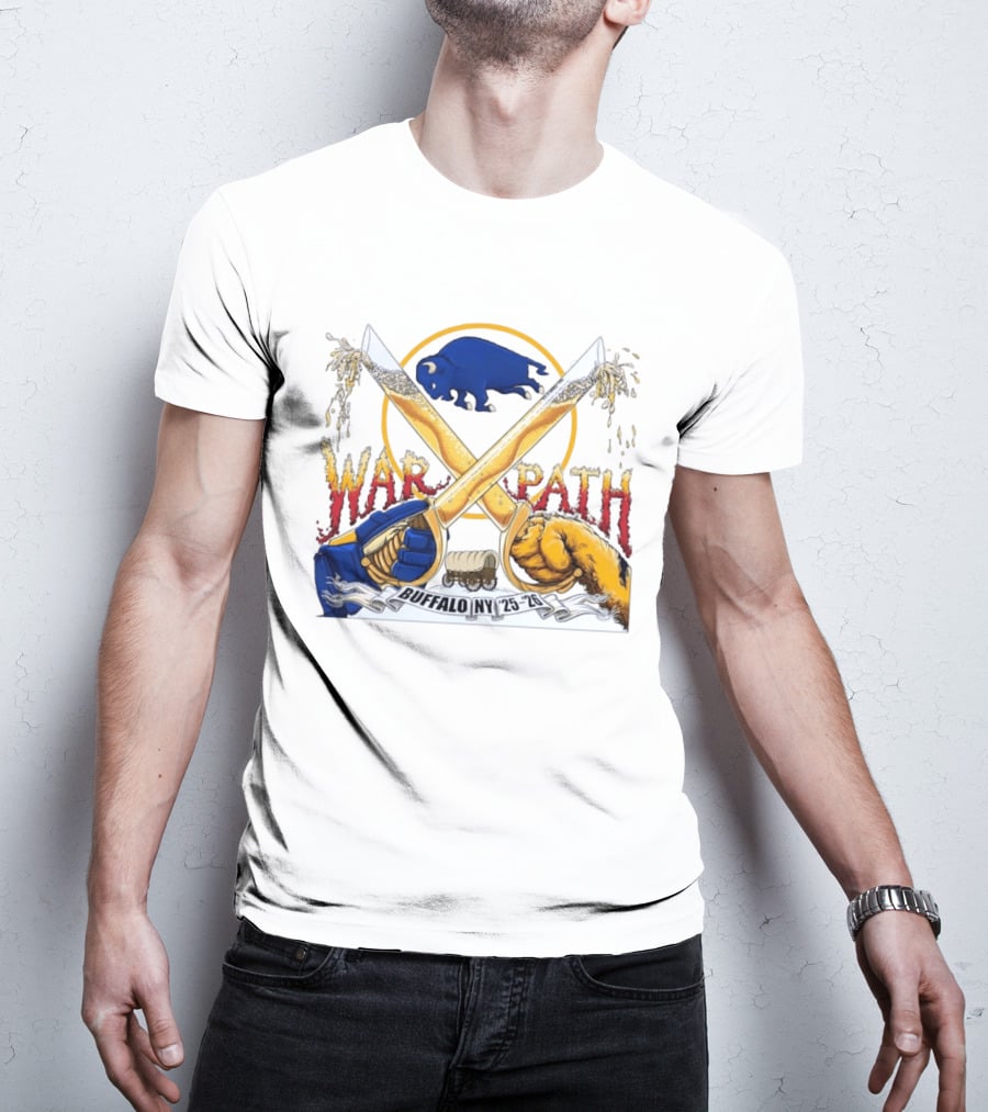 Buffalo NY War Path 25 26 Crossed Beer Sabers Sabres T-Shirt