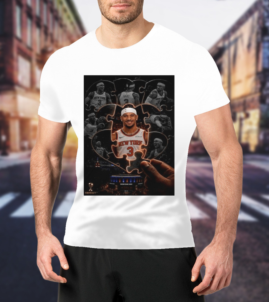 Josh Hart New York Knicks NBA Madison Square Garden Puzzle Image T-Shirt