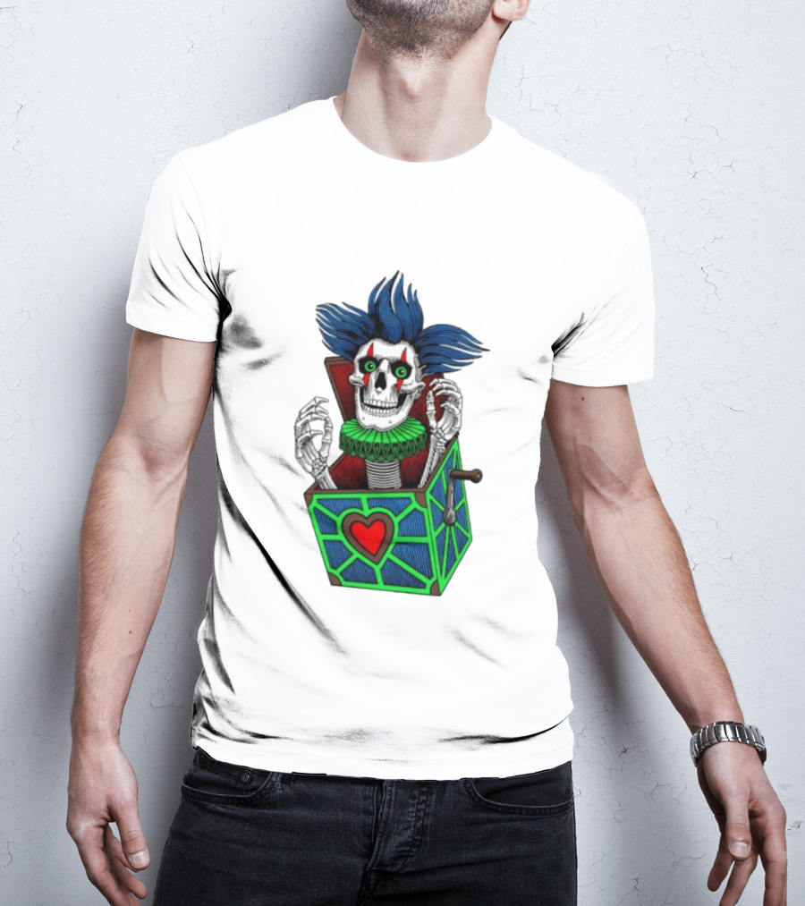 Powell Peralta Chris Hiett Skull Jack In The Box Clown Image T-Shirt