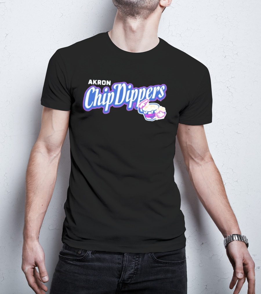 Akron Chip Dippers MLB Baseball Logo With Chip And Dip T-Shirt