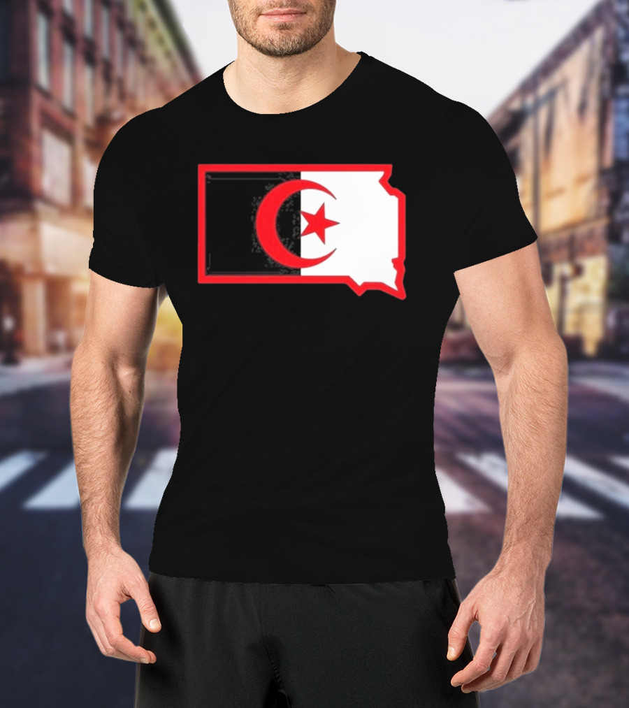Lawrence Of Algeria South Dakota Flag Shape Crescent Star T-Shirt
