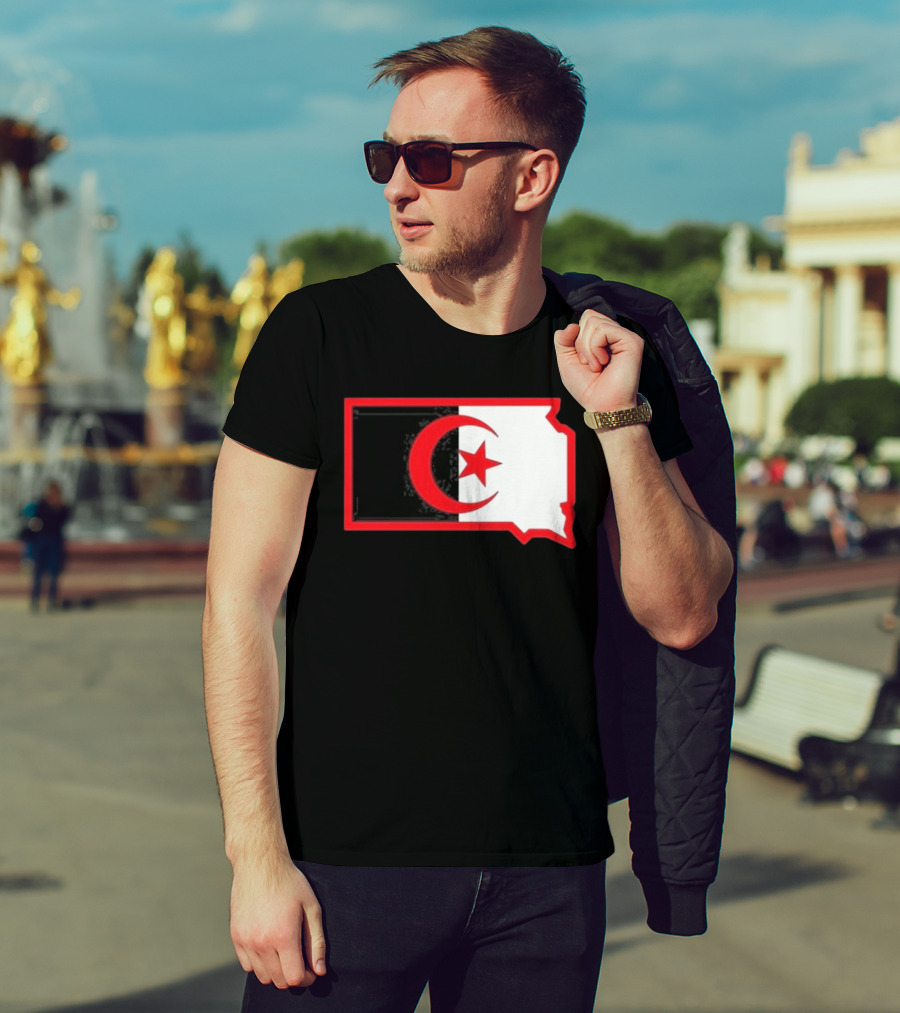 Lawrence Of Algeria South Dakota Flag Shape Crescent Star T-Shirt
