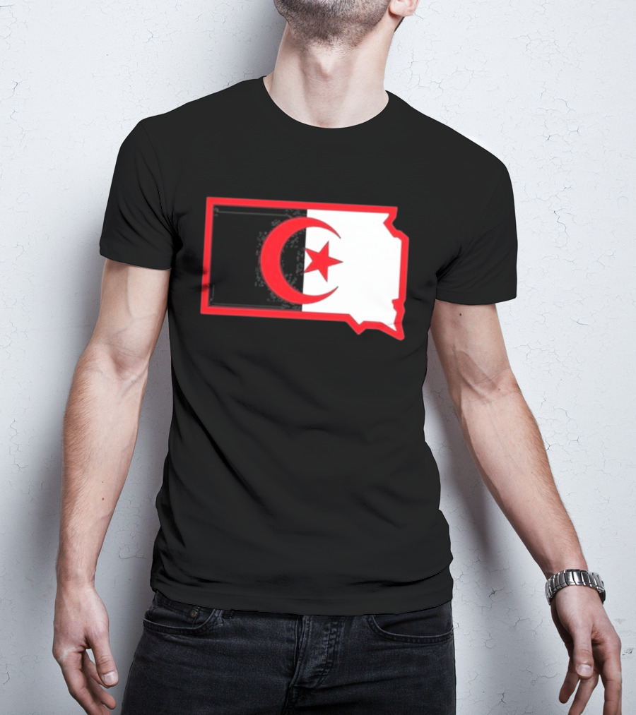 Lawrence Of Algeria South Dakota Flag Shape Crescent Star T-Shirt