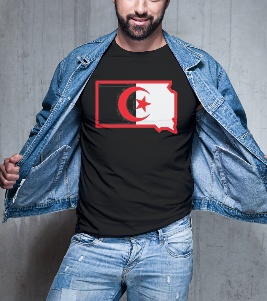 Lawrence Of Algeria South Dakota Flag Shape Crescent Star T-Shirt