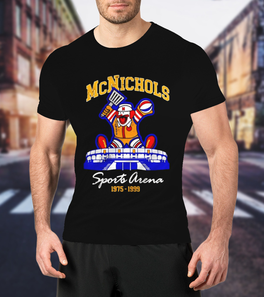 McNichols Sports Arena Denver Nuggets Clown 1975 1999 NBA Basketball T-Shirt