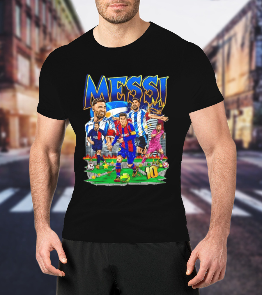Messi Argentina FC Barcelona Inter Miami No.10 Soccer Star T-Shirt