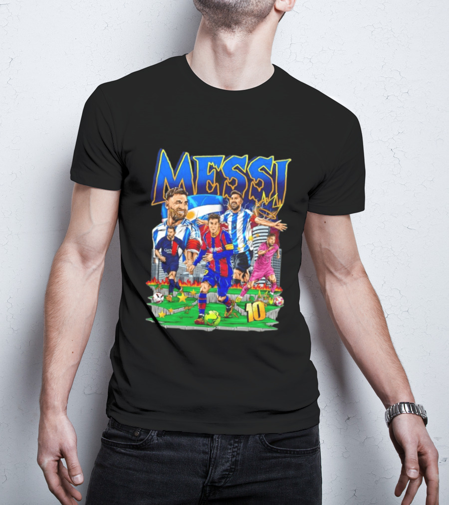 Messi Argentina FC Barcelona Inter Miami No.10 Soccer Star T-Shirt