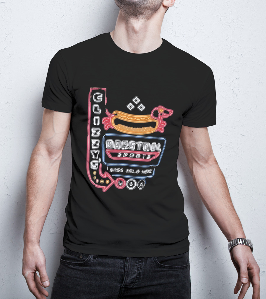 Glizzy Barstool Sports Dog Sold Here Neon USA T-Shirt