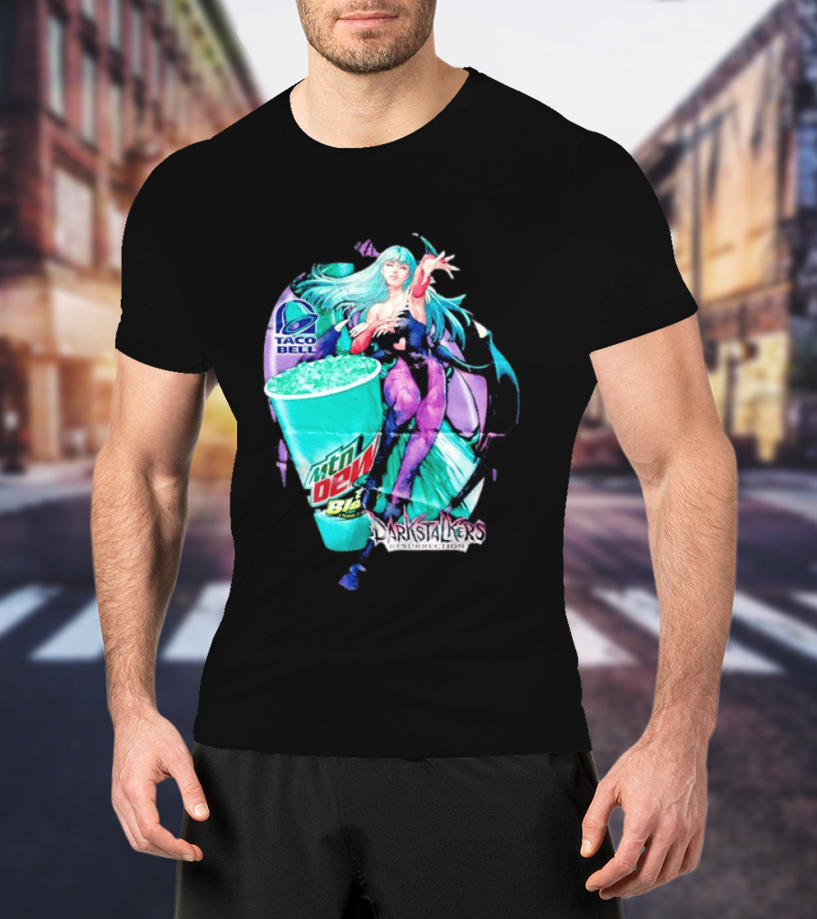 Morrigan Aensland Darkstalkers Taco Bell Mountain Dew Baja Blast Resurrection T-Shirt