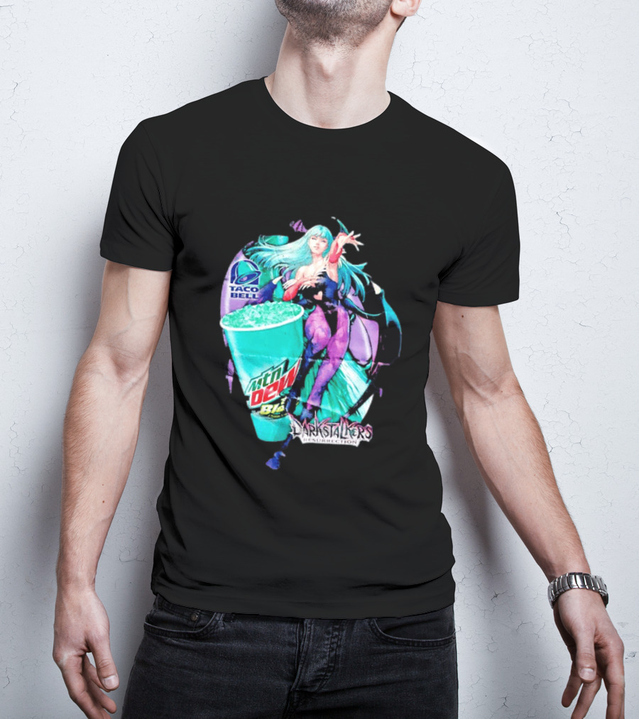Morrigan Aensland Darkstalkers Taco Bell Mountain Dew Baja Blast Resurrection T-Shirt