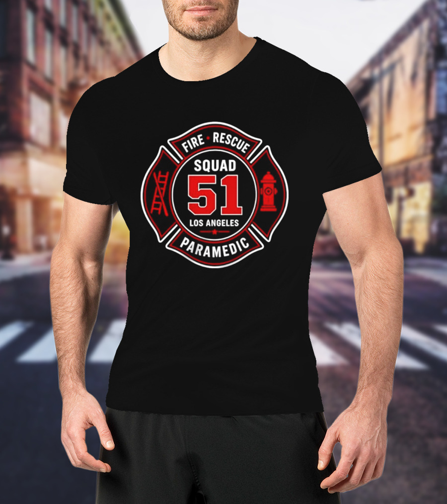 Fire Rescue Paramedic Squad 51 Los Angeles T-Shirt