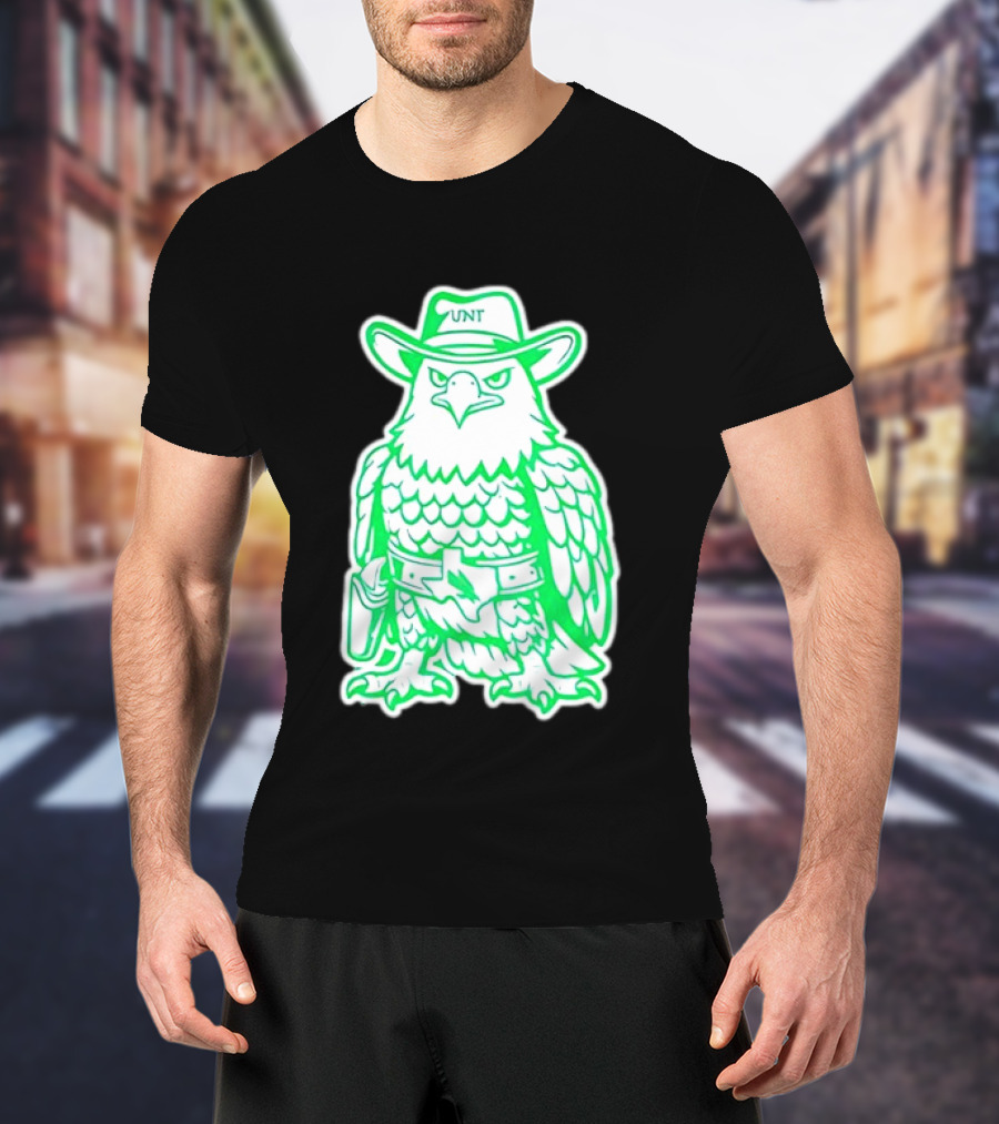 North Texas Mean Green Eagle UNT Cowboy Hat T-Shirt