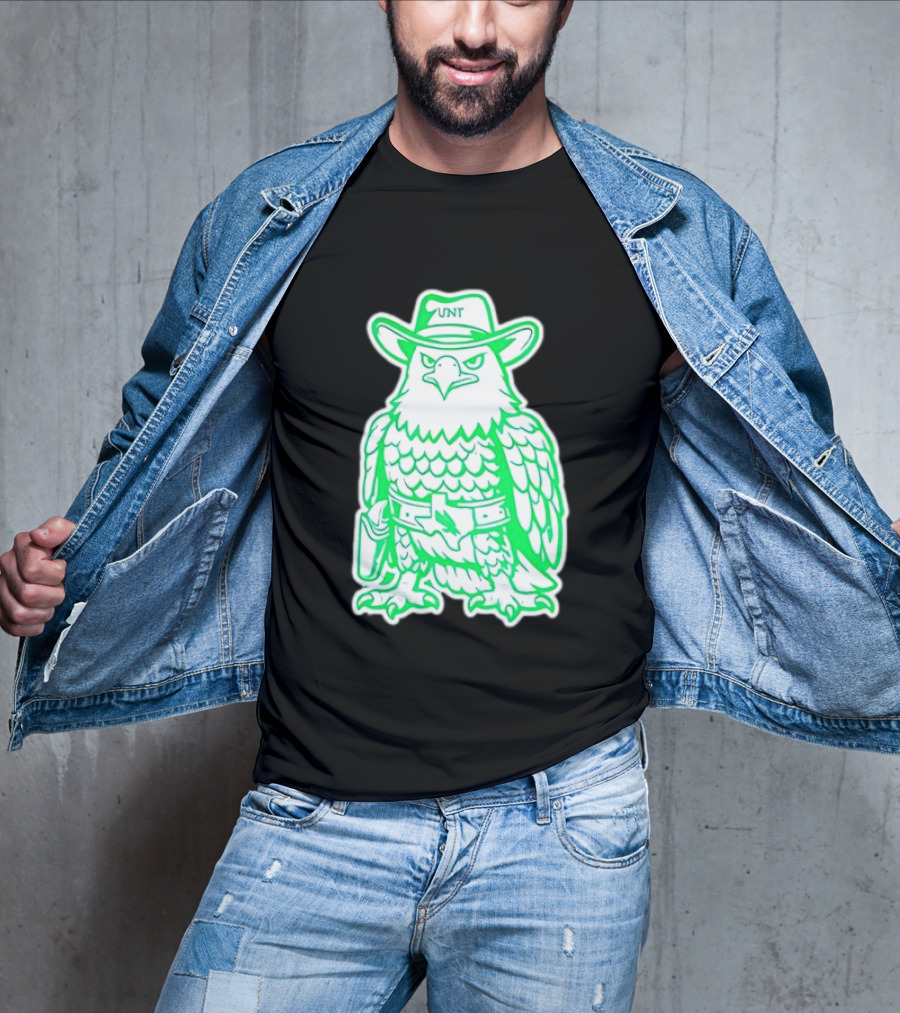 North Texas Mean Green Eagle UNT Cowboy Hat T-Shirt