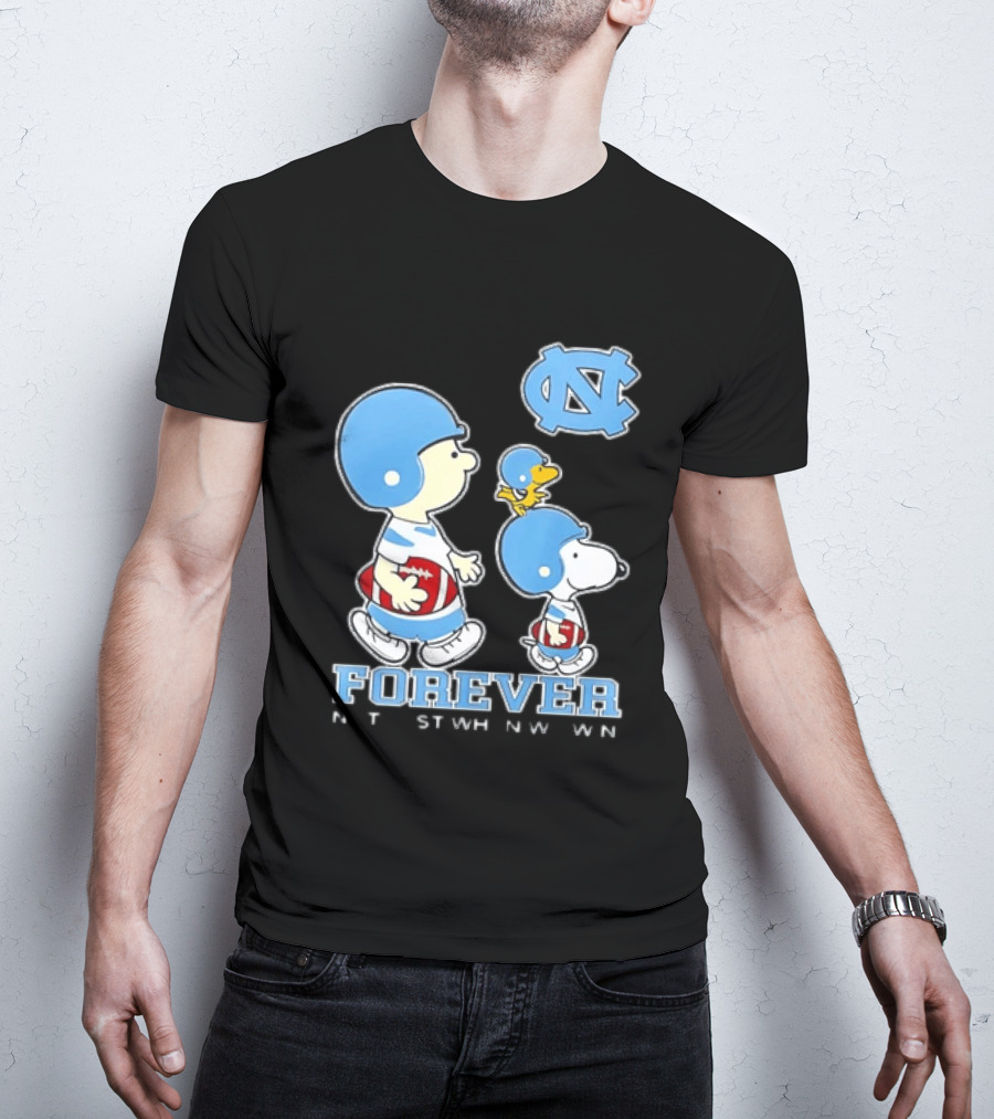 UNC Tar Heels Snoopy Charlie Brown Football Forever T-Shirt