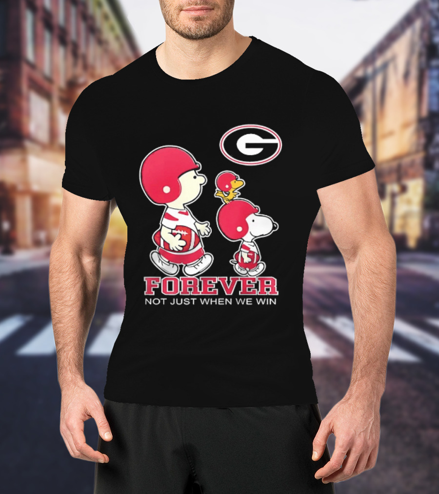 Peanuts Characters Georgia Bulldogs Forever Not Just When We Win T-Shirt