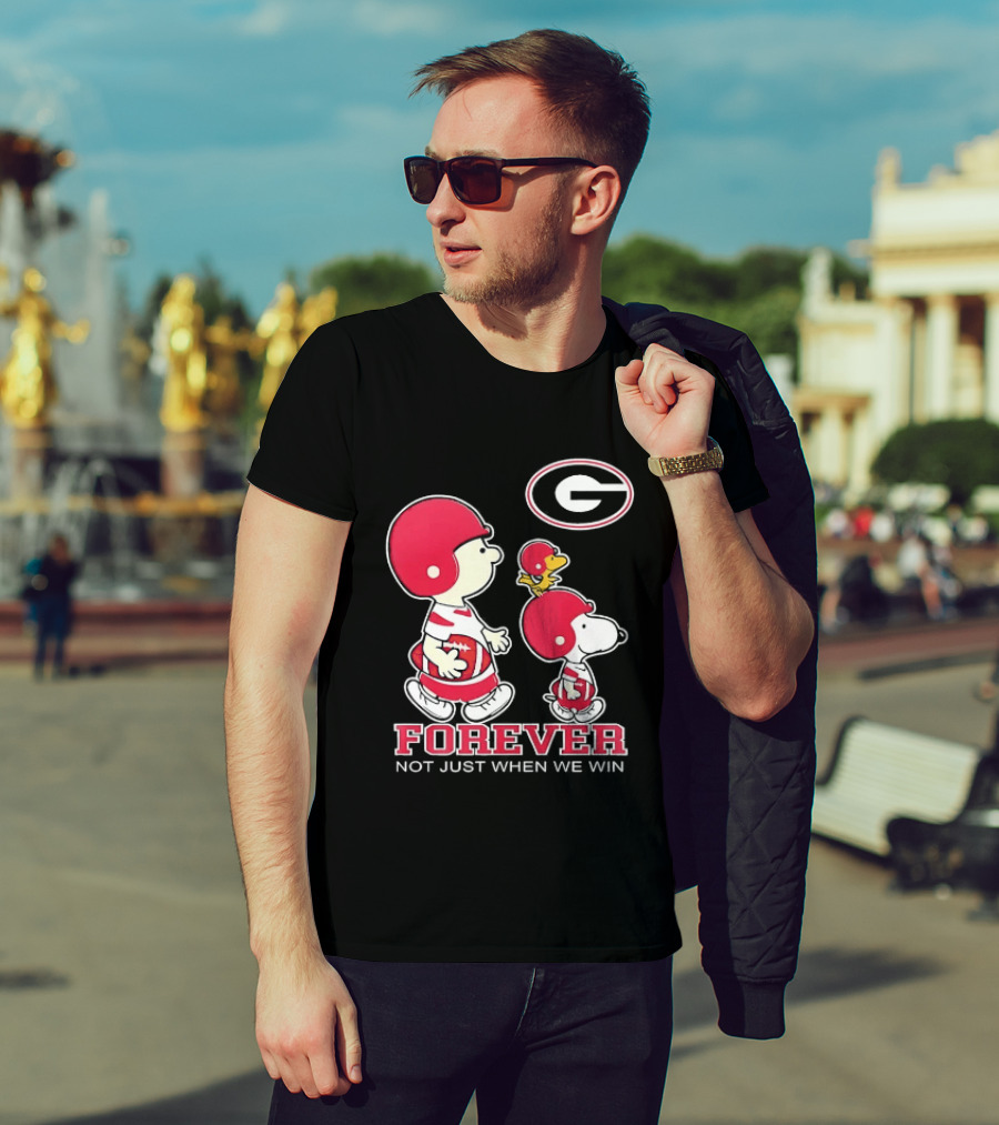 Peanuts Characters Georgia Bulldogs Forever Not Just When We Win T-Shirt