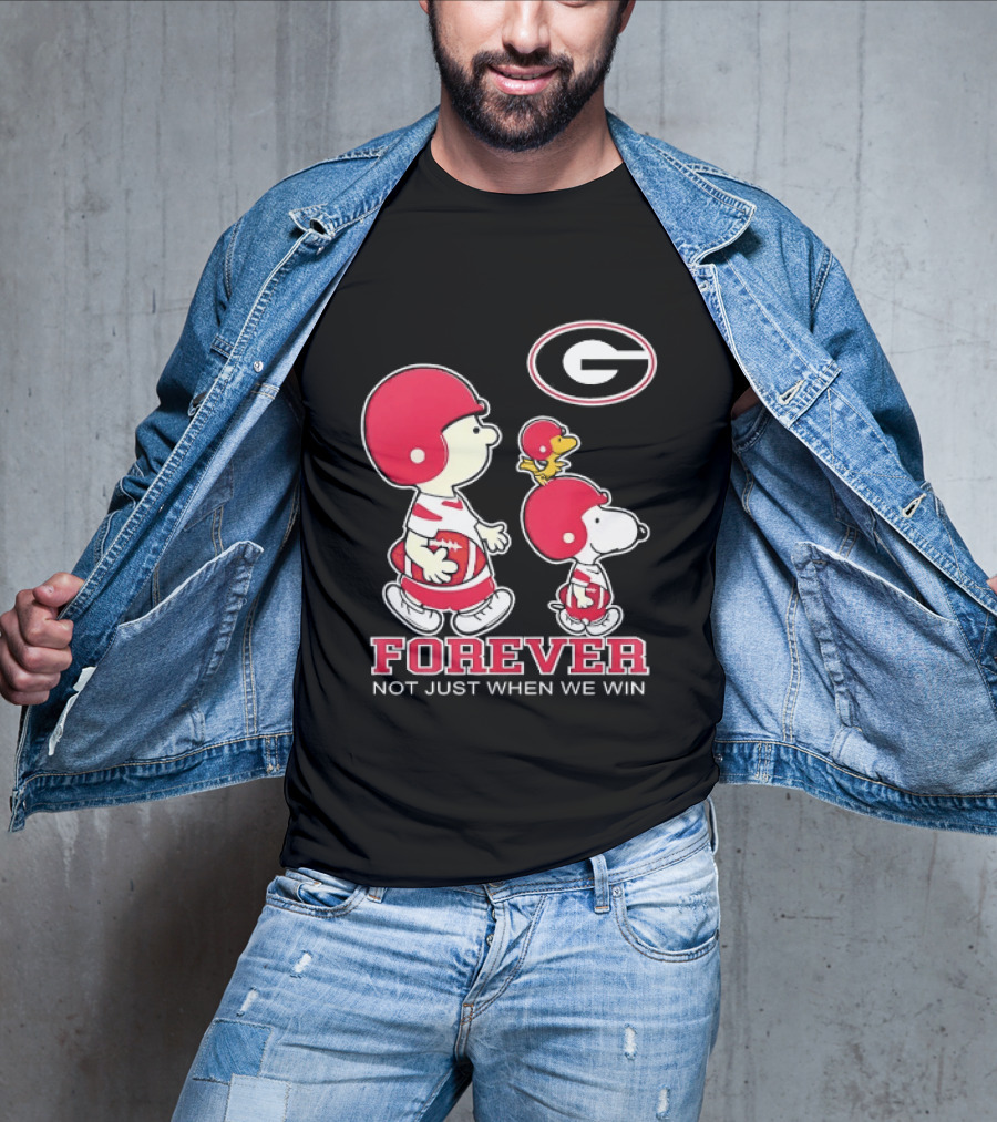 Peanuts Characters Georgia Bulldogs Forever Not Just When We Win T-Shirt