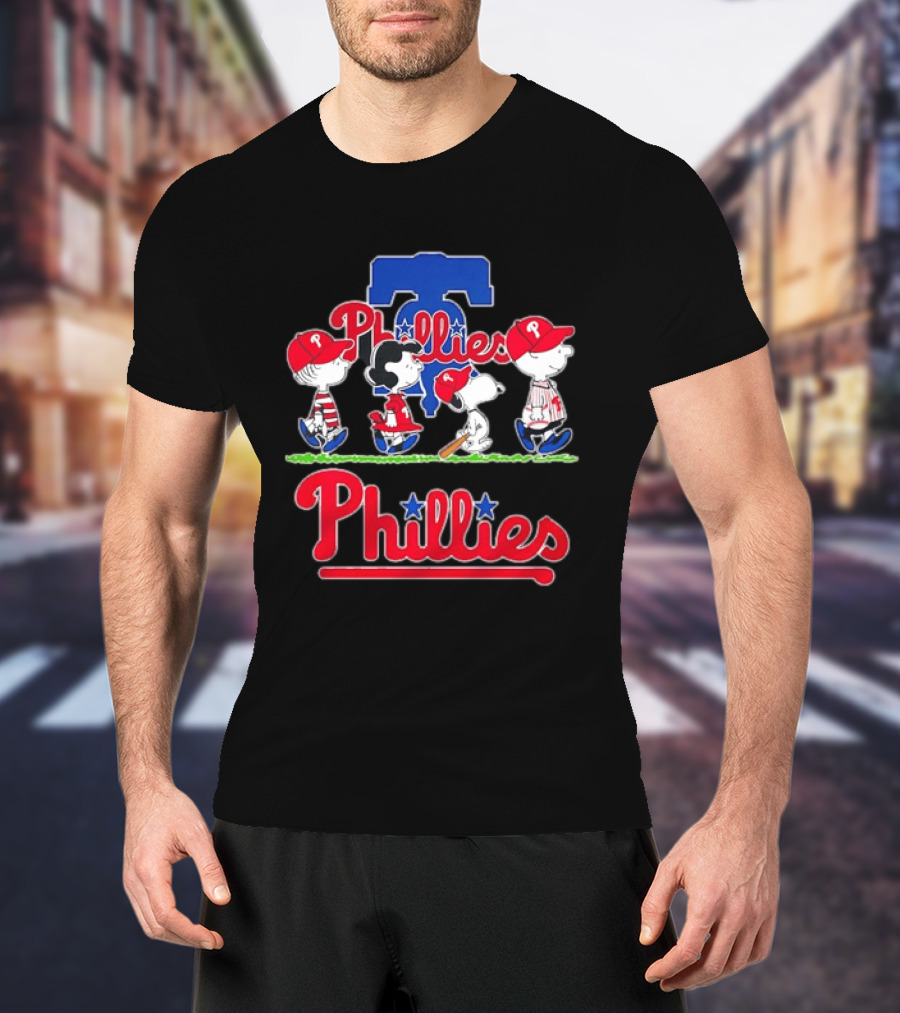 Peanuts Gang Philadelphia Phillies Walking T-Shirt