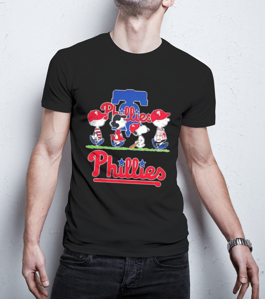 Peanuts Gang Philadelphia Phillies Walking T-Shirt