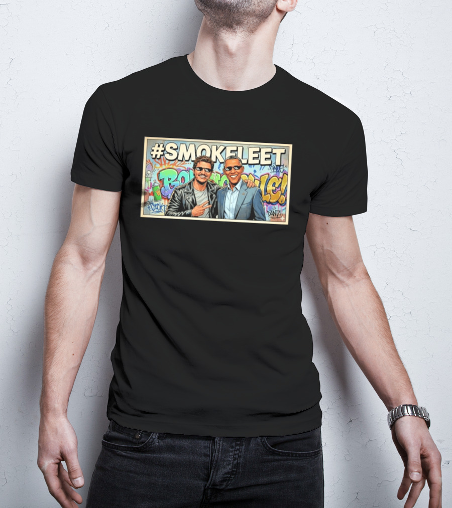 #SMOKEFLEET Pedro Pascal Barack Obama Graffiti T-Shirt