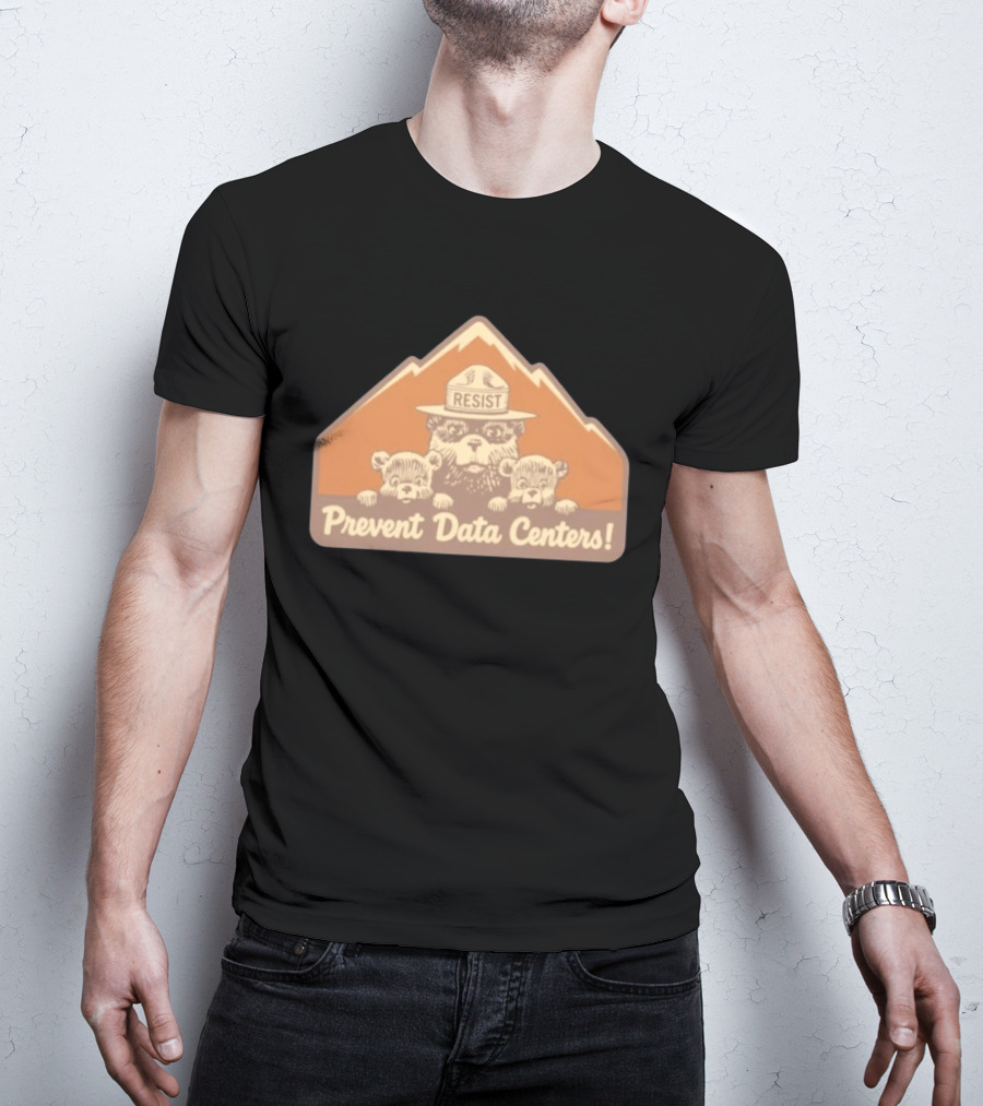 Resist Prevent Data Centers Bear Cubs Mountain T-Shirt