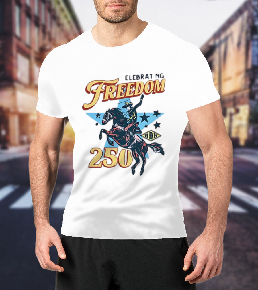 Celebrating Freedom 250 Years RDR Cowboy Rodeo Stars T-Shirt