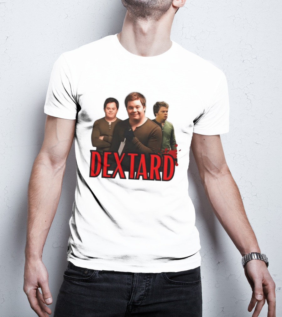 Dextard Meme Parody With Triple Character Image And Red T-Shirt