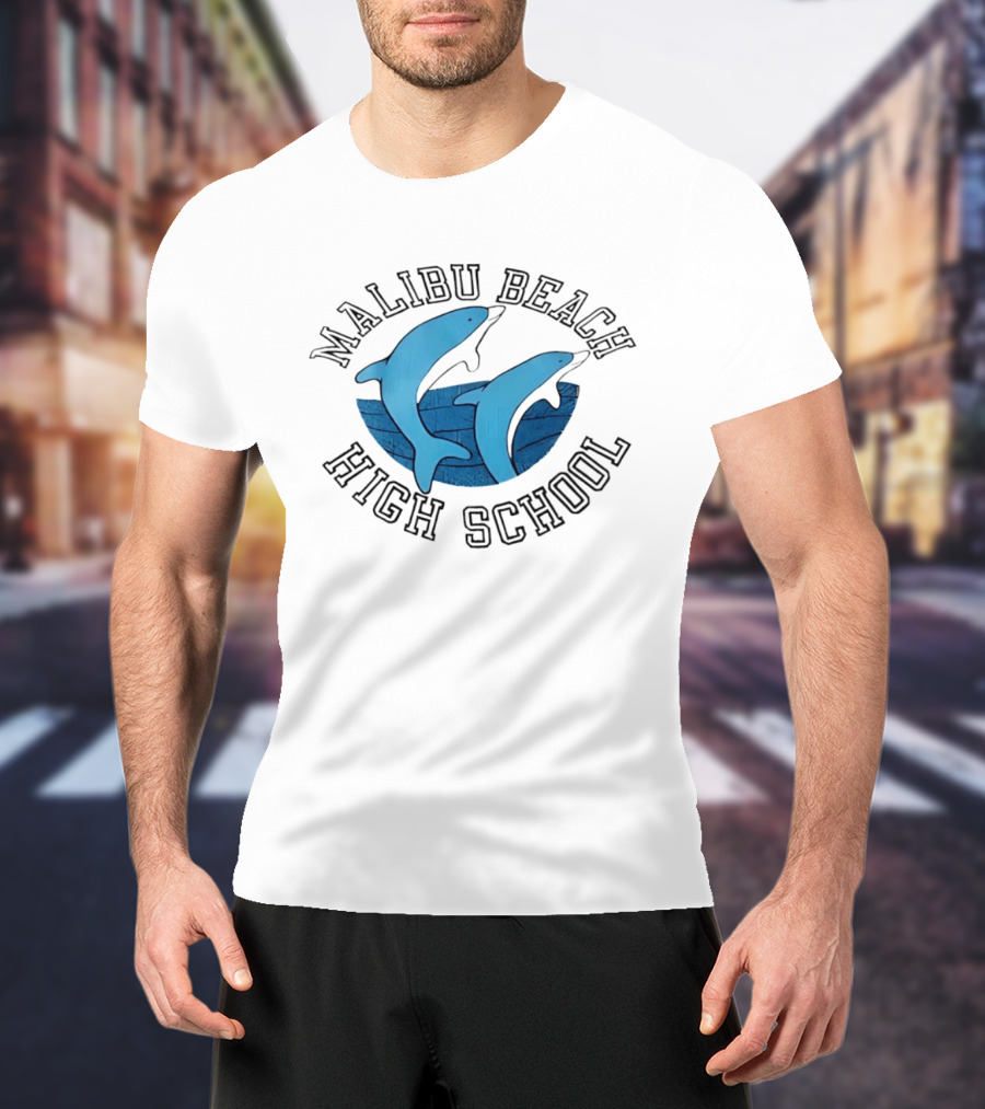 Malibu Beach High School Dolphins Ocean T-Shirt